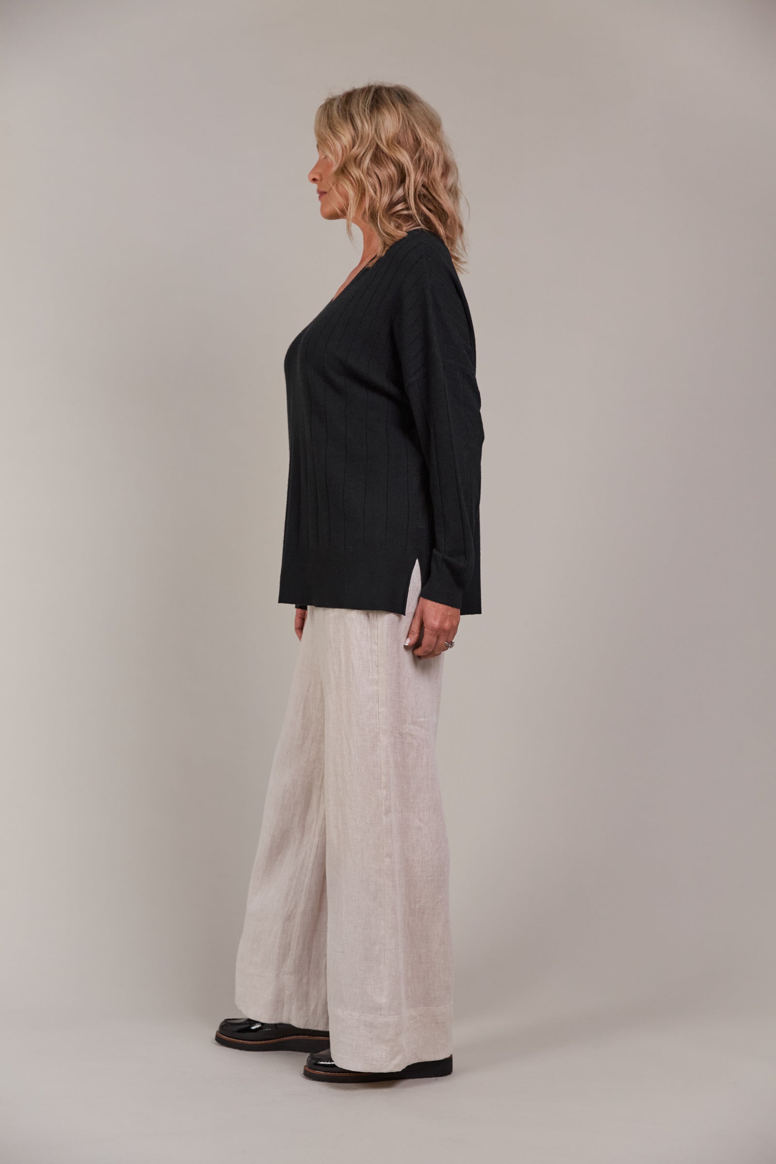 Palmer Relaxed Knit One Size Black