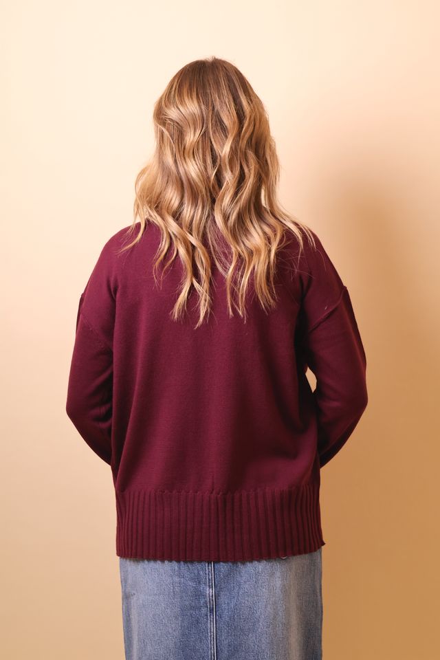 Yarnsmith Onyx Cardigan Merino Maroon