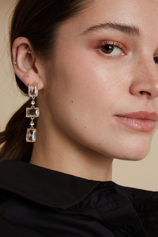 Crystal Clear Drop Earrings