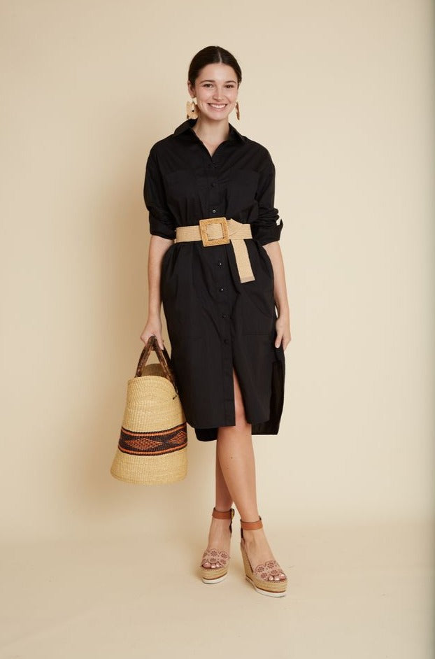 Dayle Cotton ShirtDress Velveteen Rabbit BR129 Black