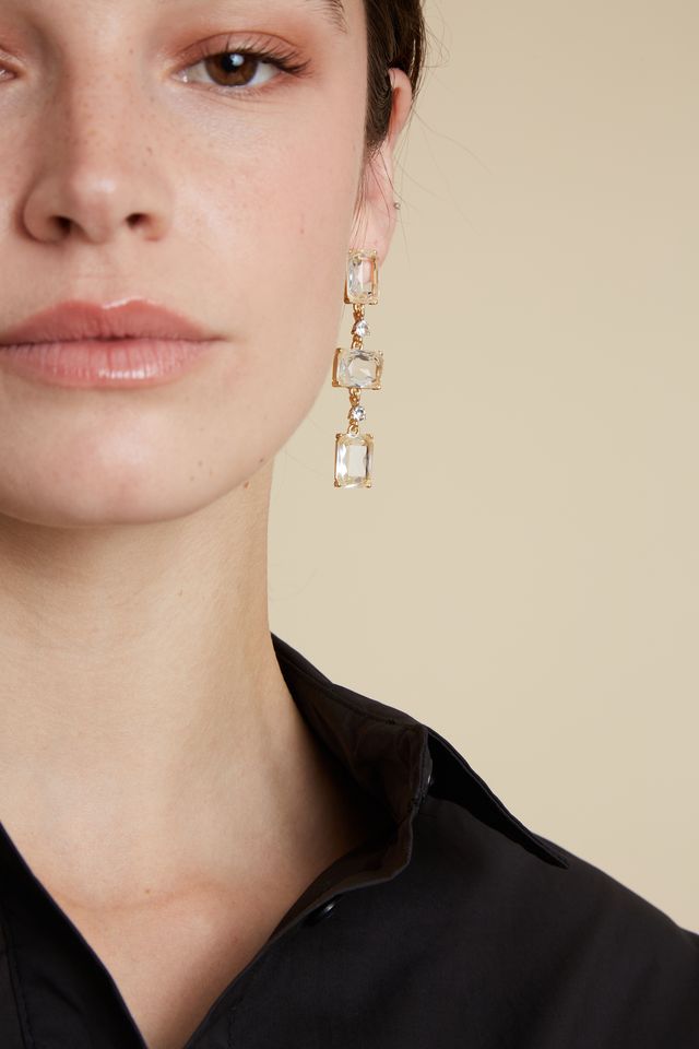 Crystal Clear Drop Earrings