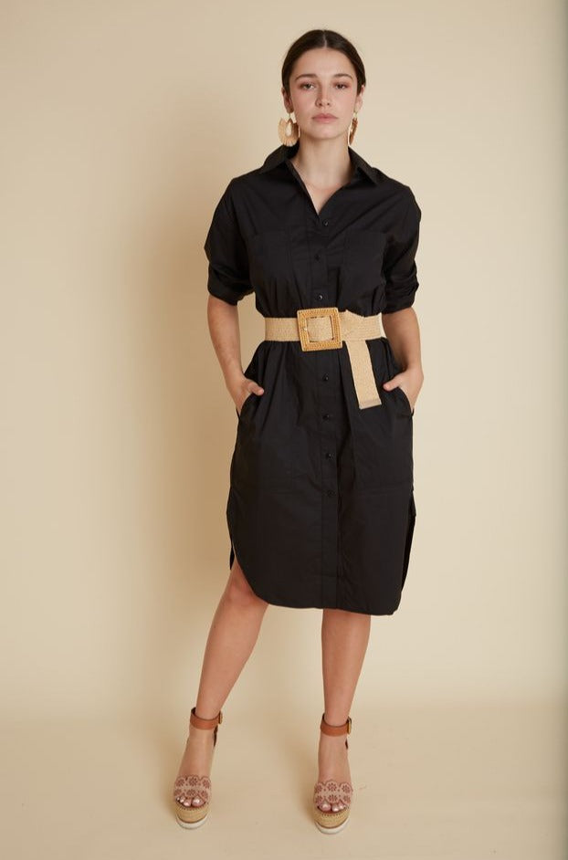 Dayle Cotton ShirtDress Velveteen Rabbit BR129 Black