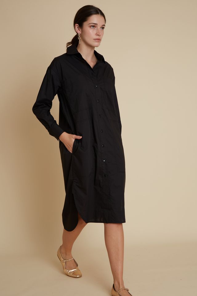 Dayle Cotton ShirtDress Velveteen Rabbit BR129 Black