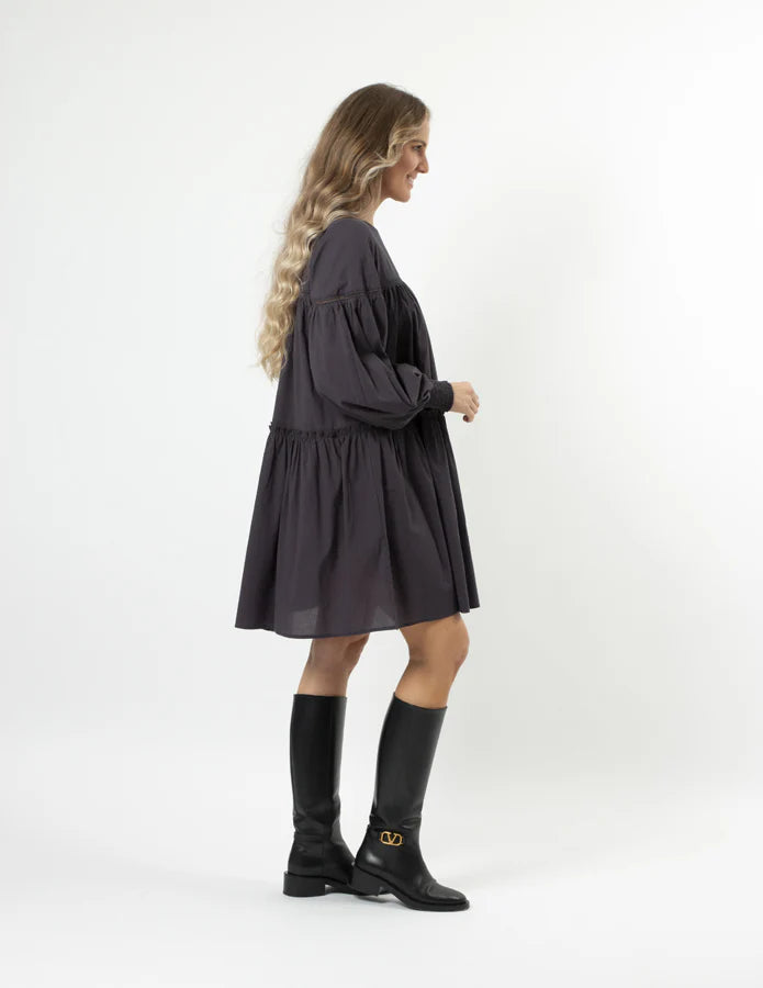 Maggie Dress Blue Charcoal Stella + Gemma