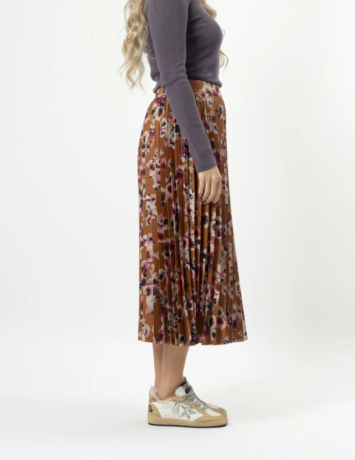 Brigette Skirt Blurred Blooms Rust Stella + Gemma