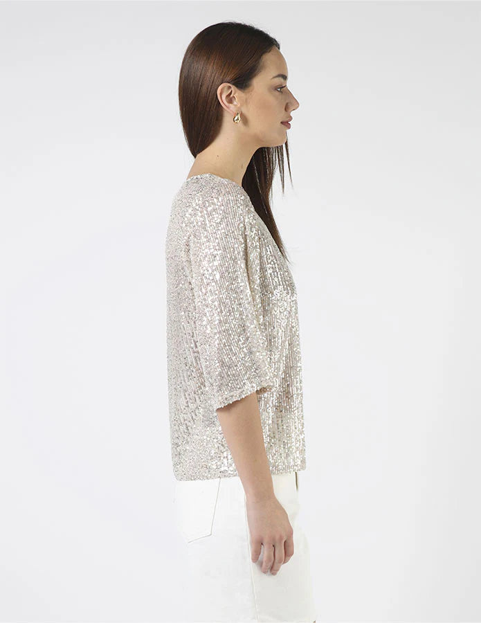 Alexis Top Champagne Sequins Stella + Gemma