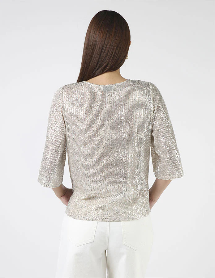 Alexis Top Champagne Sequins Stella + Gemma