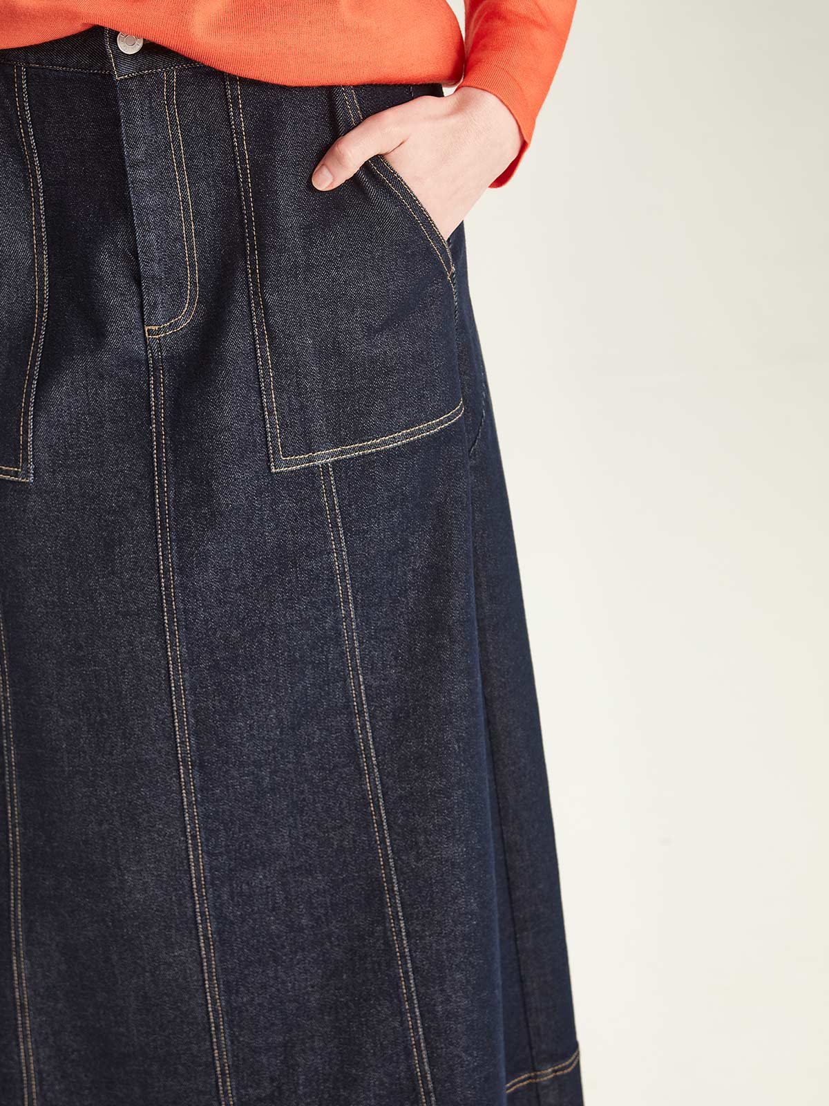 Harper Denim Skirt Sills Dark Wash