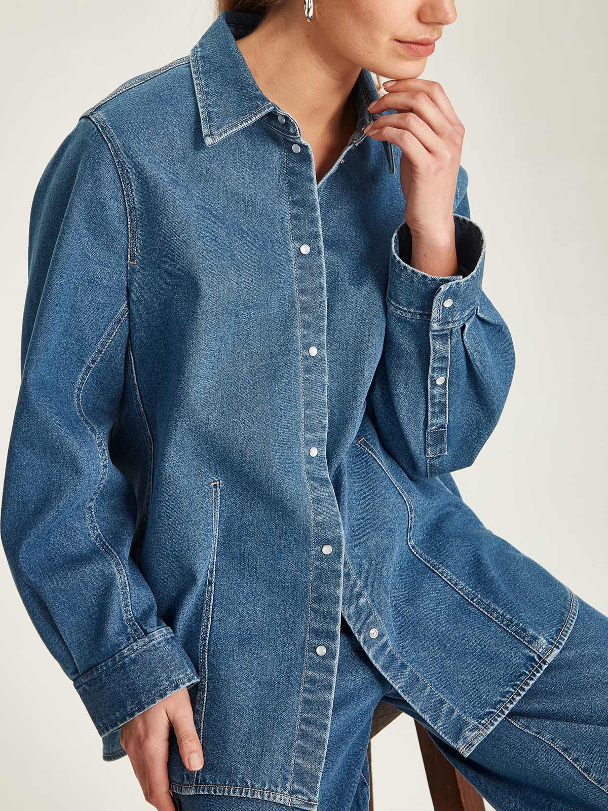 Hailey Denim Shirt Sills Mid Wash