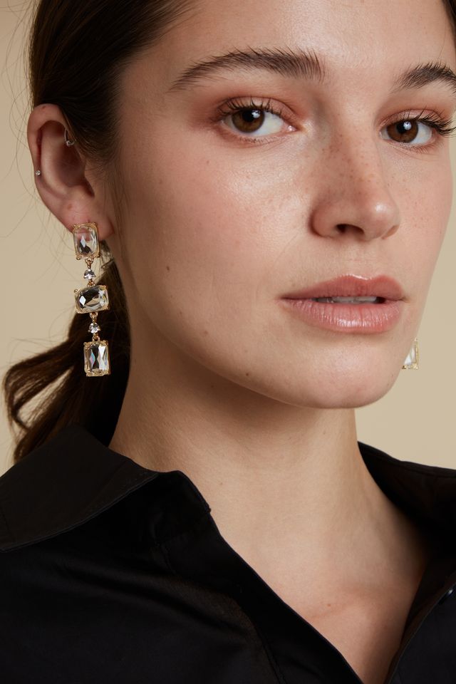 Crystal Clear Drop Earrings