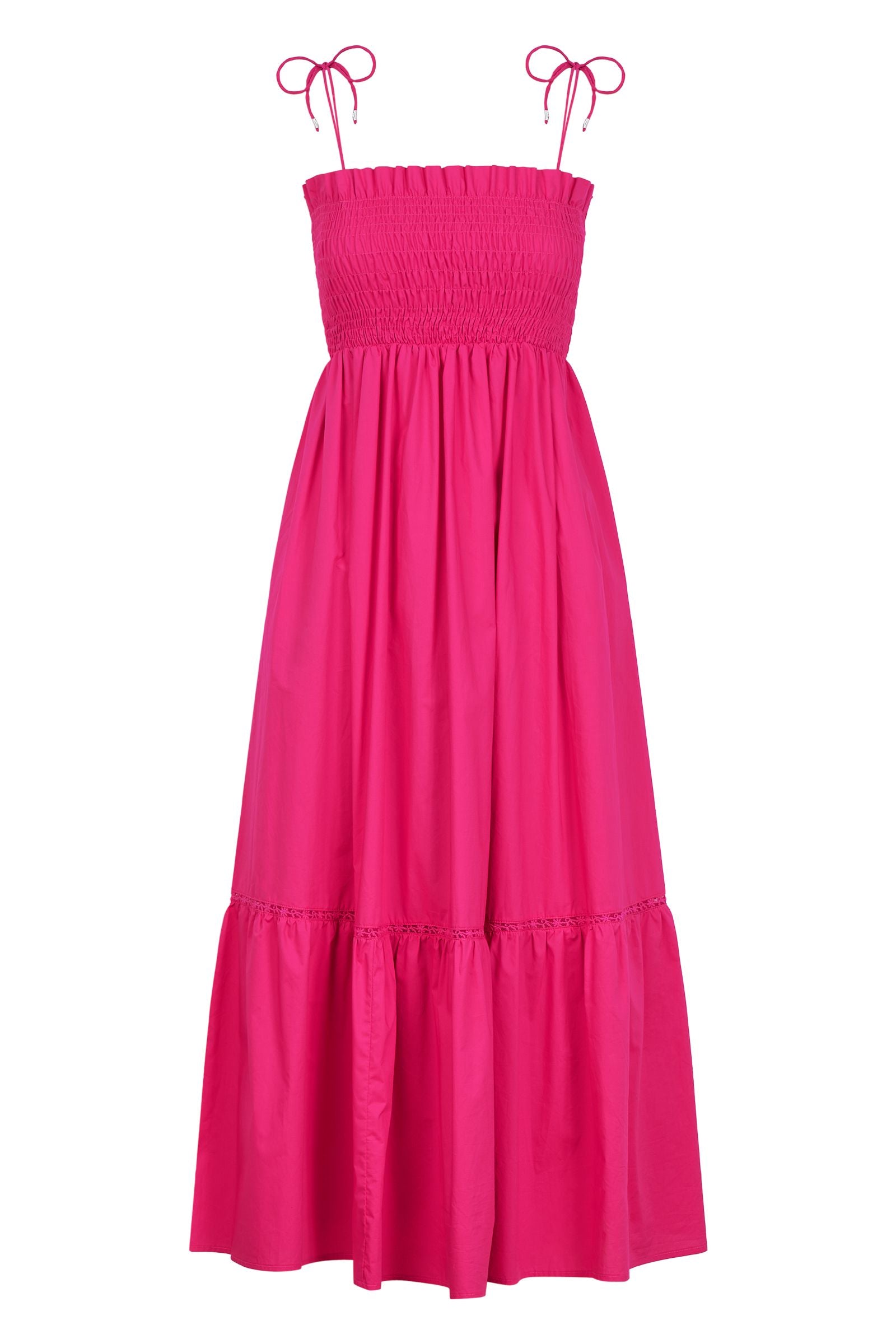 Isle of Mine Remi Shirred Maxi Dress Raspberry