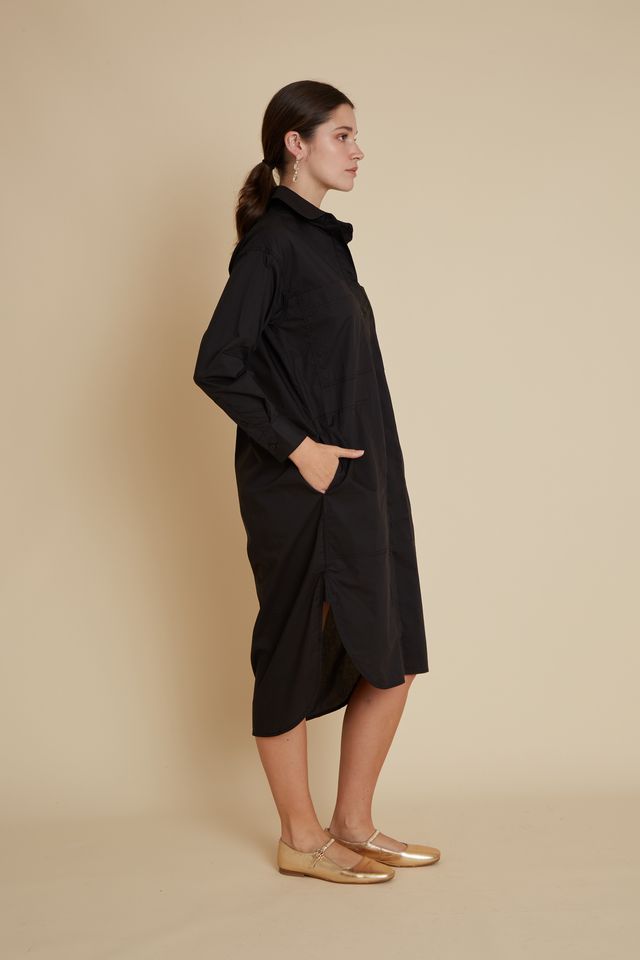 Dayle Cotton ShirtDress Velveteen Rabbit BR129 Black