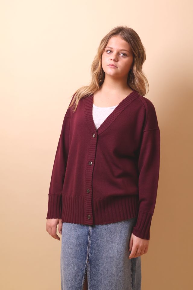 Yarnsmith Onyx Cardigan Merino Maroon