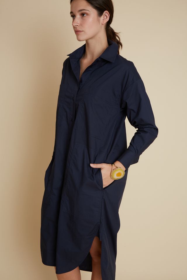 Dayle Cotton ShirtDress Velveteen Rabbit BR129 Navy