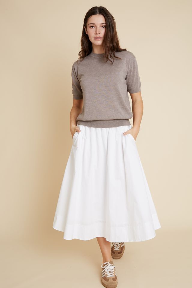 Manchester Cotton Skirt BR136 Velveteen Rabbit White