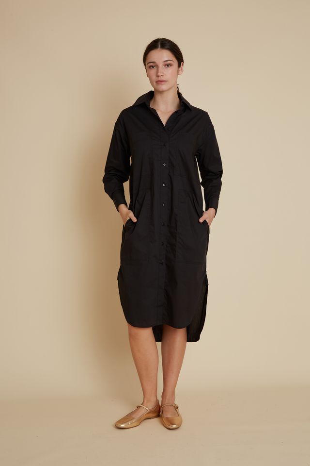 Dayle Cotton ShirtDress Velveteen Rabbit BR129 Black