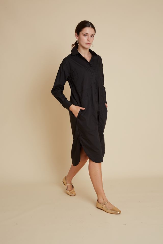 Dayle Cotton ShirtDress Velveteen Rabbit BR129 Black