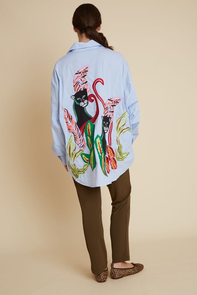 Velveteen Rabbit Prowess Embroidery Pinstripe Shirt