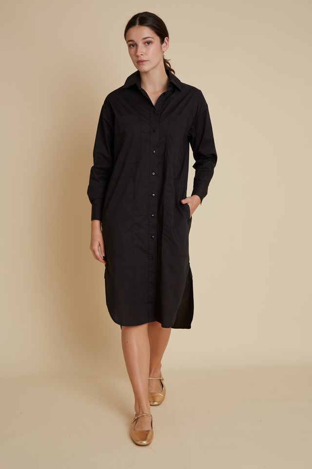 Dayle Cotton ShirtDress Velveteen Rabbit BR129 Black